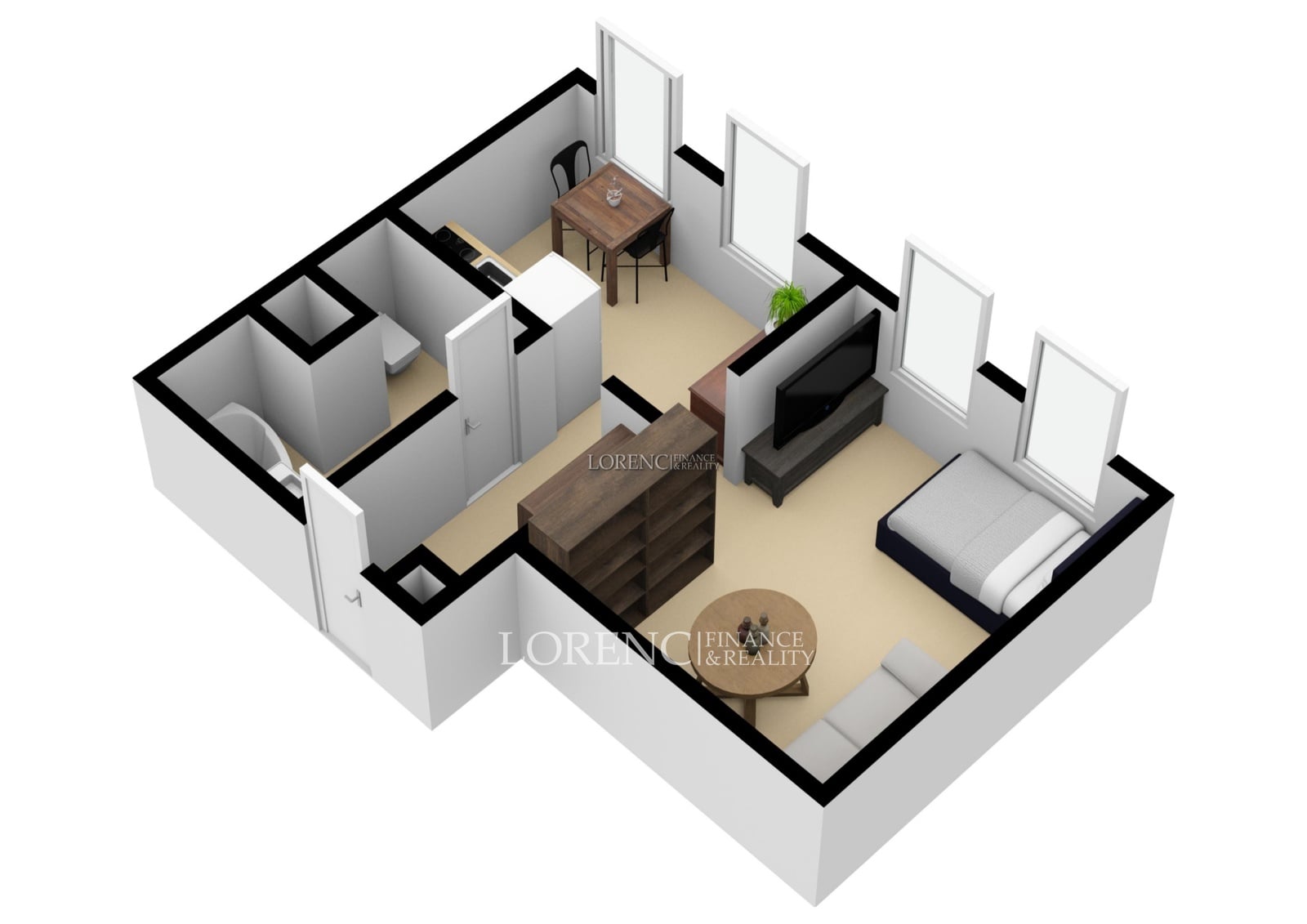 Pronájem, Byt 2+kk, 31 m² - Praha 5