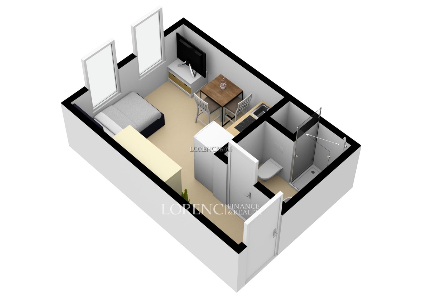 Pronájem, Byt 1+kk, 17 m² - Praha 5